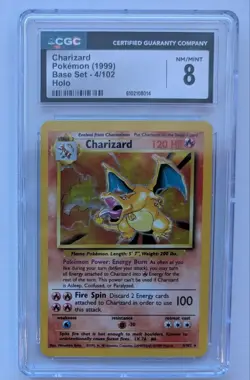 1999 Pokemon Base Set Charizard #4 Holo CGC 8 - Image 1