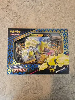 Pokemon TCG Crown Zenith Regieleki V Collection Box, Factory Sealed, NEW 820650851834 - Image 1
