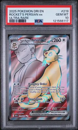 Pokemon TCG Team Rocket's Persian EX Destined Rivals 219/182 PSA 10 GM - Image 1