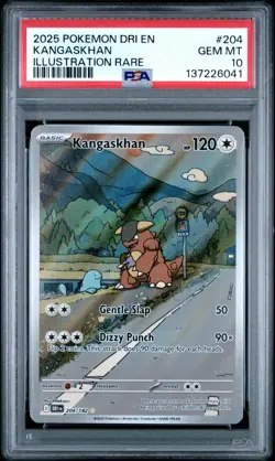 2025 Pokemon Dri En-Destined Rivals 204 Kangaskhan Illustration Rare PSA 10 - Image 1
