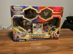 Pokemon TCG: Zacian Zamazenta True Steel Premium Figure & Pin Collection TEAMUP 820650807091 - Image 1