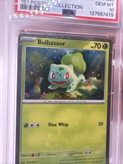 SWIRL 2023 POKEMON SVP BLACK STAR PROMO 151 POSTER COLL #046 BULBASAUR PSA 10 - Image 2