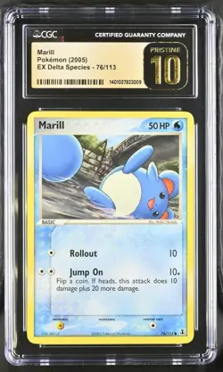 Pokemon Marill 76/113 EX Delta Species - CGC 10 PRISTINE - Image 1