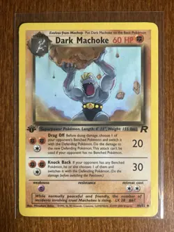 [LP/LP+] 2000 Pokemon Team Rocket Dark Machoke 1st Edition #40/82 Uncommon - Image 1