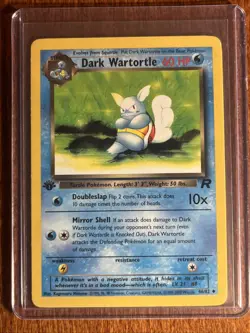 [LP/LP+] 2000 Pokemon Team Rocket Dark Wartortle 1st Edition #46/82 Uncommon - Image 1