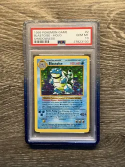 Pokemon Blastoise Shadowless Holo Base Set 02/102 1999 WOTC PSA 10 Gem Mint - Image 1