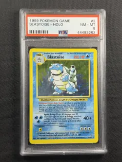 Pokemon Cards PSA 8 Nm-Mt Blastoise Unlimited Base Set Holo WotC 1999 2/102 - Image 1