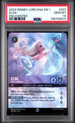 2023 DISNEY LORCANA THE FIRST CHAPTER ENCHANTED ELSA - SPIRIT OF WINTER PSA 10 - Image 1