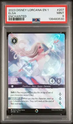 2023 DISNEY LORCANA THE FIRST CHAPTER ENCHANTED ELSA - SPIRIT OF WINTER PSA 9 - Image 1