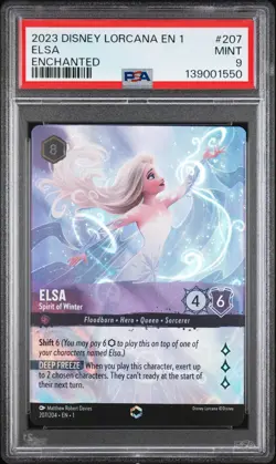 2023 DISNEY LORCANA THE FIRST CHAPTER ENCHANTED ELSA - SPIRIT OF WINTER PSA 9 - Image 1