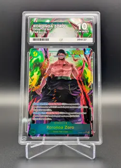 One Piece - Roronoa Zoro OP06-118 SEC* (Alt Art) English - Ace Gem Mint 10 - Image 1