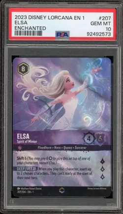 Disney Lorcana Elsa Spirit of Winter First Chapter Enchanted #207 PSA 10 - Image 1