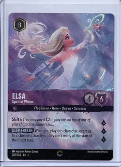 Disney Lorcana Elsa Spirit of Winter Holo The First Chapter Enchanted 207 /204 - Image 3