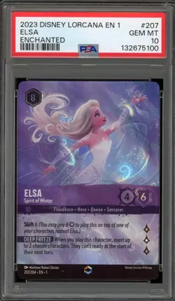 Disney Lorcana Elsa Spirit of Winter First Chapter Enchanted #207 PSA 10 - Image 1