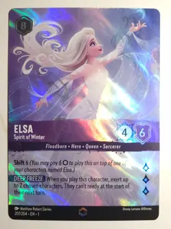 2023 DISNEY LORCANA THE FIRST CHAPTER ENCHANTED ELSA SPIRIT OF WINTER 207/204 - Image 1