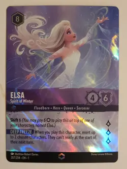 2023 DISNEY LORCANA THE FIRST CHAPTER ENCHANTED ELSA SPIRIT OF WINTER 207/204 - Image 2