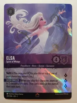 2023 DISNEY LORCANA THE FIRST CHAPTER ENCHANTED ELSA SPIRIT OF WINTER 207/204 - Image 3