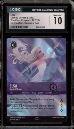 Disney Lorcana Elsa Spirit of Winter First Chapter Enchanted #207 CGC 10 - Image 1