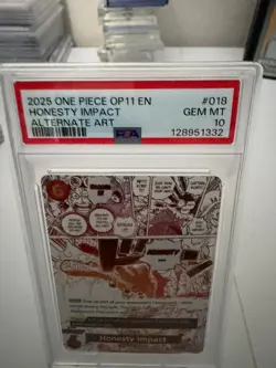 2025 One Piece OP11 - A Fist of Divine Speed Honesty Impact Alternate Art PSA 10 - Image 3