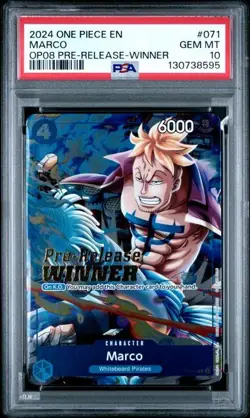 MARCO One Piece TCG P-071 Pre-Release Winner PROMO OP08 PSA 10 Gem Mint - Image 1