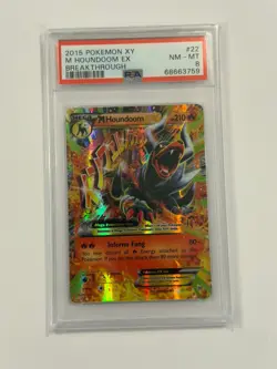 2015 Pokemon XY Breakthrough #22 M Houndoom Ex PSA 8 NM-MT Graded Card - Image 1