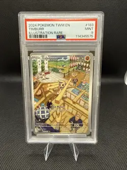 2024 Pokemon TWM EN Timburr Illustration Rare Graded PSA 9 Mint - Image 1