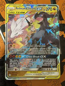 Pokemon TCG Reshiram & Zekrom GX 157/236 Cosmic Eclipse Tag Team NM potential 10 - Image 1