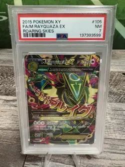 Pokemon M Rayquaza EX Holo Ultra Rare TCG Card Roaring Skies 105/108 PSA 7 - Image 1