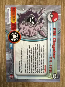 Topps Pokemon Trading Card TV Animation Edition Cloyster #91 LP - Image 2