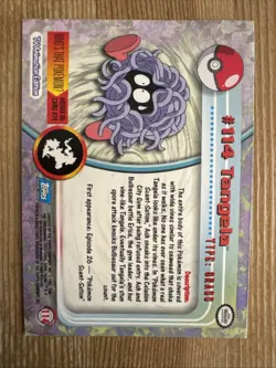 Pokemon Card - Tangela #114 - Pokemon Topps Series 2 - Silver Foil Blue Logo NM - Image 2