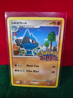 Lucario 12/16 RUMBLE Stamped Pokemon TCG Regular Card 2009 Light Play (LP) - Image 1