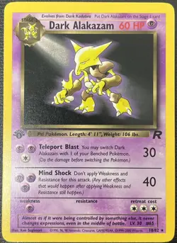 Dark Alakazam 18/82 1st Edition Team Rocket Rare Pokemon Card LP+ - Image 1