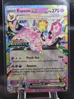 Pokemon Espeon EX TCG Double Rare Holo Card 034/131 SV Prismatic Stamped - Image 1