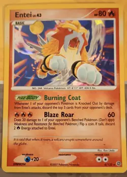 🏆ENTEI LV.43 POKEMON TCG Diamond & Pearl Secret Wonders Rare Holo 4/132 - Image 2