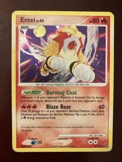 Entei LV.43 4/132 Secret Wonders Holo 2007 Pokemon TCG Card - Image 1