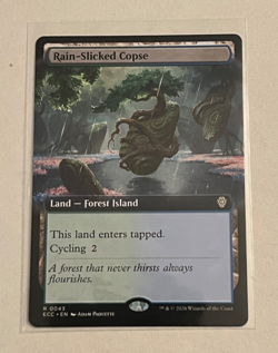 MTG Rain Slicked Copse - Extended Art - Lorwyn Eclipsed #43 - Image 1