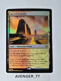 Magic the Gathering MTG #0256 Sacred Foundry FOIL Borderless Edge of Eternities - Image 1