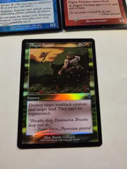 Vintage Old Border Magic The Gathering Foils Plague Spores Pygmy Pyrosaur ... - Image 2