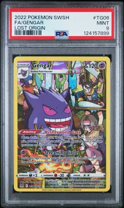 2022 Pokemon SWSH Gengar TG06 Full Art Trainer Gallery Lost Origin PSA 9 - Image 1