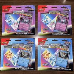 (Set of 4) Pokemon TCG Prismatic Evolutions Tech Sticker Collection Sealed - Image 1