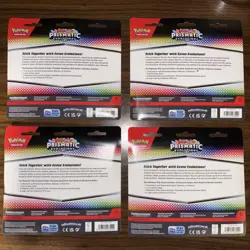 (Set of 4) Pokemon TCG Prismatic Evolutions Tech Sticker Collection Sealed - Image 2