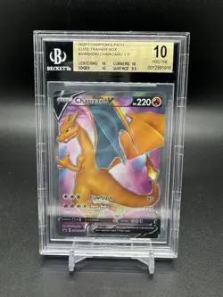 2020 Pokemon Champions Path ETB Promo Charizard V SWSH050 BGS Pristine 10 - Image 1