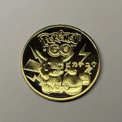 NEW Pokemon Lucario Premium High Quality Rare collectible Metal Gold Coin M/NM - Image 2