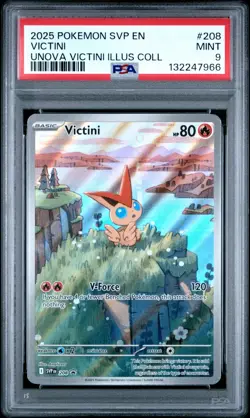 2025 POKEMON SVP EN-SV BLACK STAR PROMO #208 VICTINI PSA 9 - Image 1