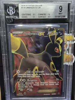 2016 POKEMON XY FATES COLLIDE #119 FULL ART/UMBREON EX BGS 9 MINT! - Image 1