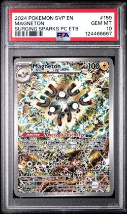 2024 PSA 10 Pokemon Surging Sparks Magneton SVP 159 Pokemon Center Stamped Promo - Image 1