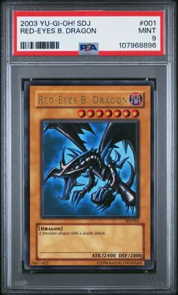 2003 YU-GI-OH! STARTER DECK: JOEY #001 RED-EYES B. DRAGON PSA 9 - Image 1