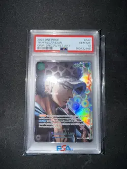 One Piece Trafalgar Law SP OP01-047 PSA 10 English OP04 Kingdoms of Intrigue SR - Image 1