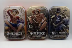 One Piece Tin Pack Set Vol 2 Set of 3 | TS-02 OP-13 | Factory Sealed | Bandai - Image 1