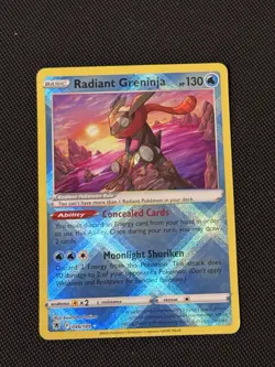 Pokemon Radiant Greninja 046/189 Astral Radiance Radiant Ultra Rare Card NM - Image 1